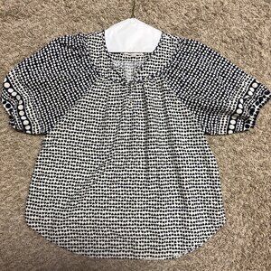 LOFT short sleeve top - navy/white - size XL